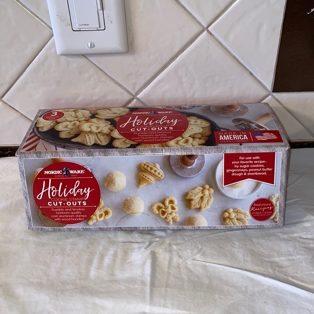 New Nordic Ware Holiday Christmas Cookie Stamp,  3 Piece Set